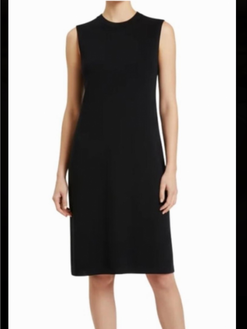 DRESS - ST. JOHN COLLECTION Santana Knit Sleeveless Black Sheath Size 4